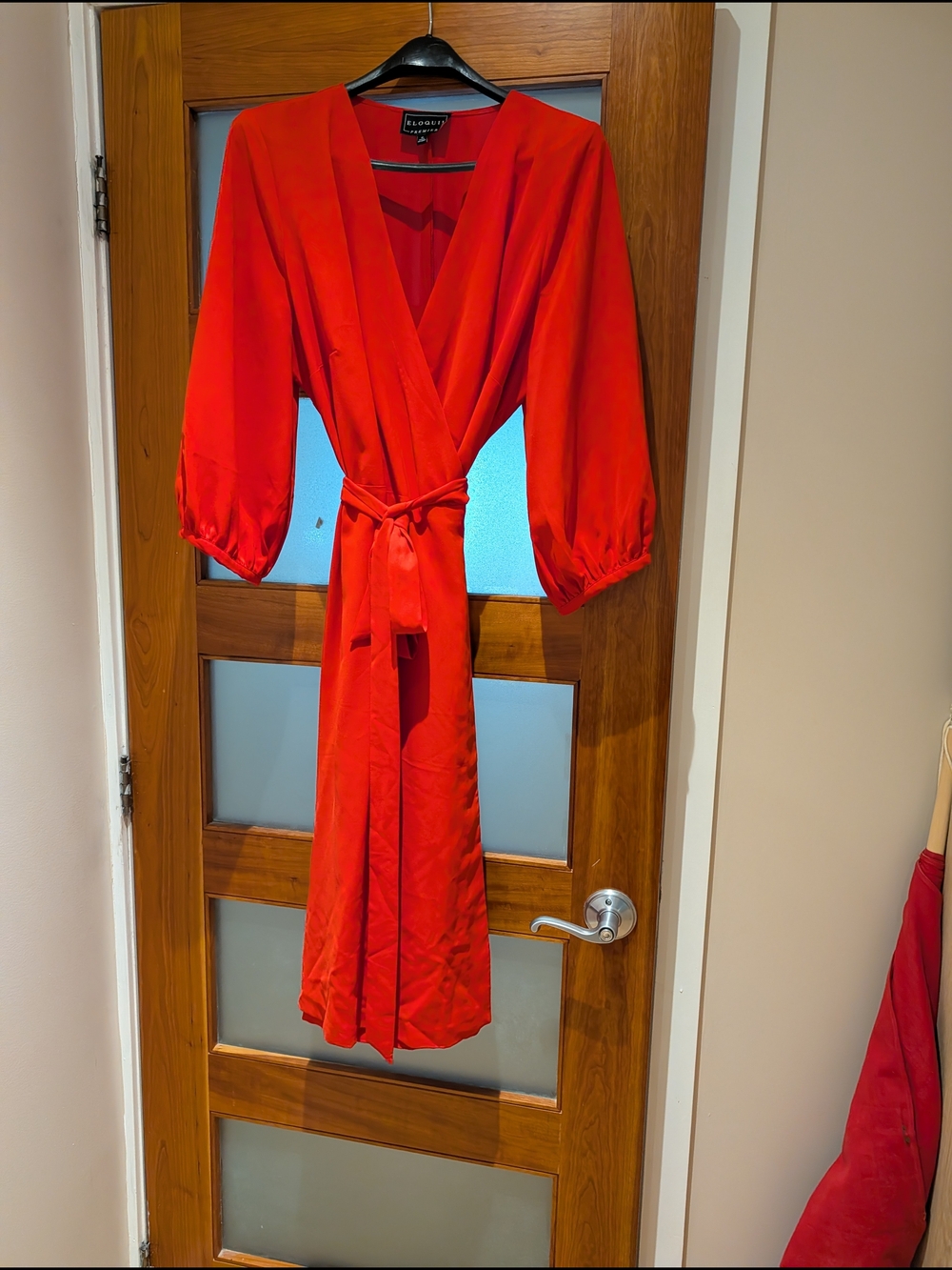Red Wrap Dress with Tie Waist (Eloquii)